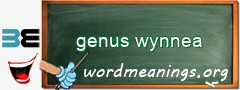 WordMeaning blackboard for genus wynnea